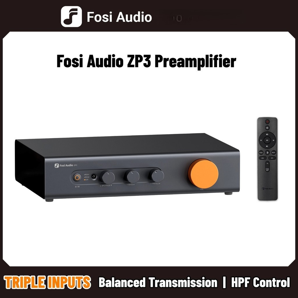 Pré-Amplificador Fosi Audio ZP3 Com HiFi 3 Entradas/3 Saídas XLR/RCA/SUB OUT Controle De Tom De Filtro HPF High Pass