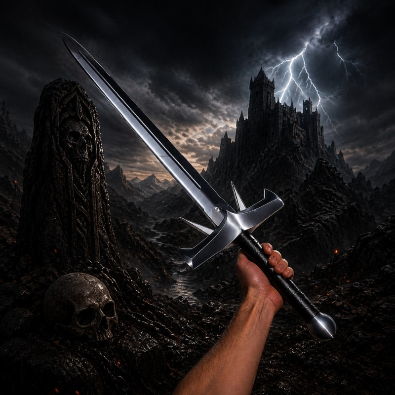 Espada Kurgan Highlander Impressão 3D 110cm Réplica Colecionável Medieval Geek Busto Decoração Cinema Vilão Imortal