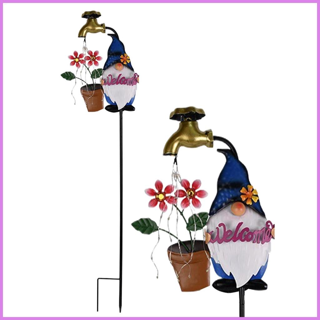 Luzes De Estaca Solares Luz Solar Do Jardim Gnome À Prova Dwaterproof Água LED Paisagem Iluminação Torneira Cintilante D