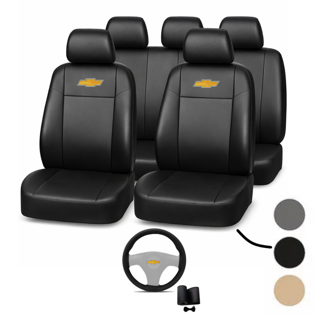 Jogo capa de banco carro de couro grosso Gm Chevrolet Astra Corsa Celta Prisma Onix Vectra Zafira Hatch Sedan