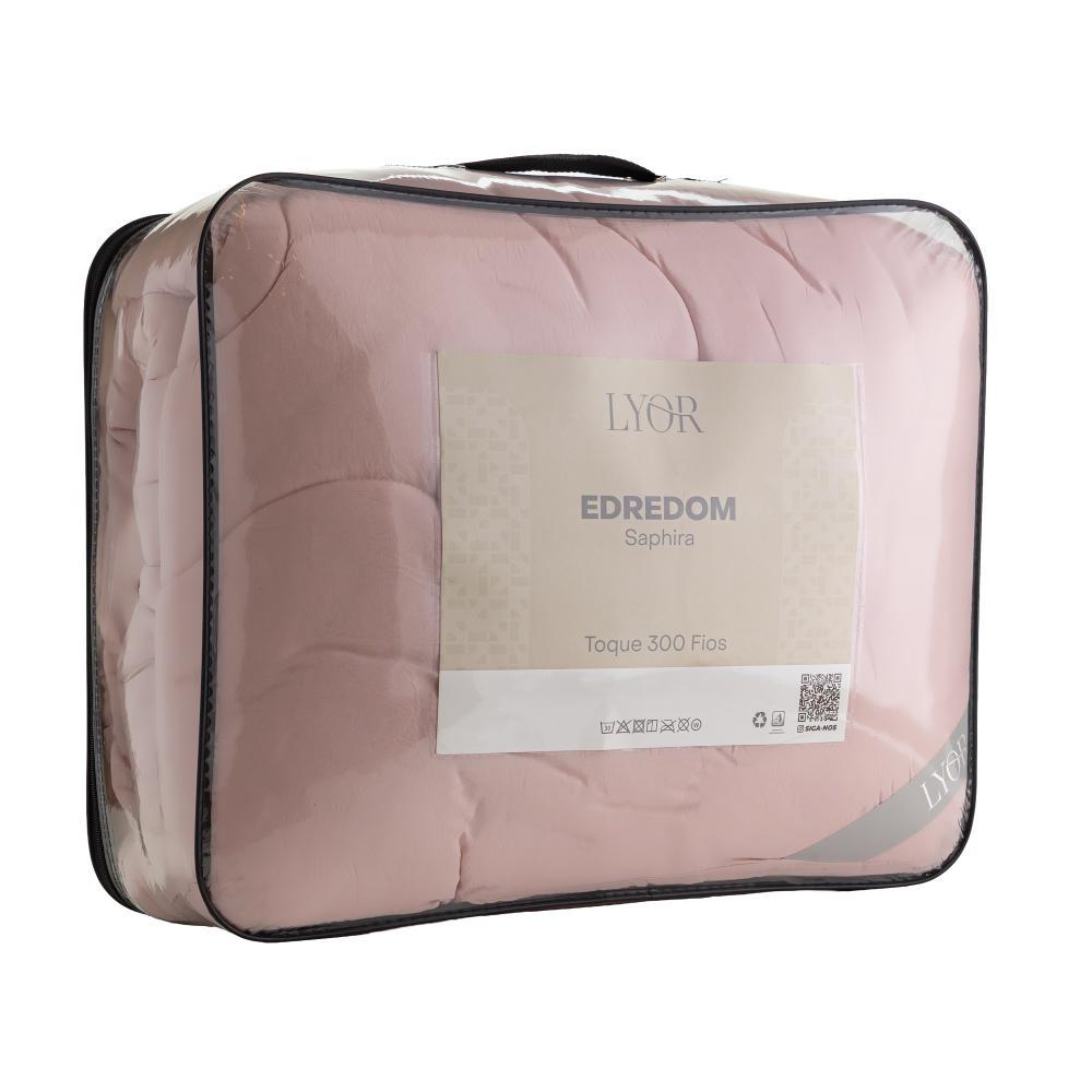 Edredom King Rosa Toque 300 Fios Hotel Saphira Macio Microfibra - Lyor