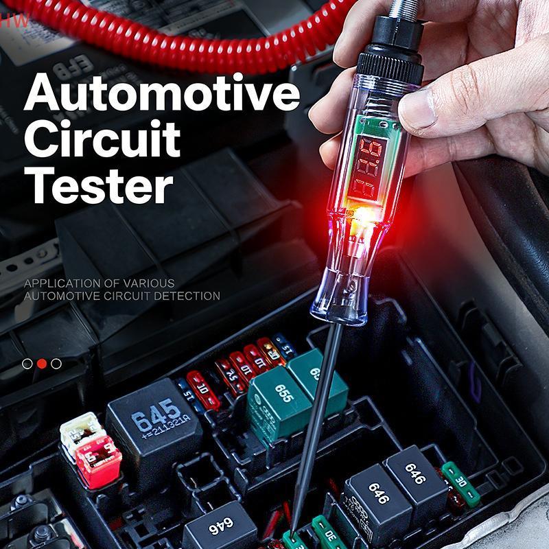 Testador De Tensão Automotiva Universal 5V-110V Com Display Digital Para Inspeção E Reparo De Circuito De Veículos