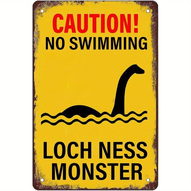 CIFbuy Vintage Loch Ness Monster Sign Placa De Metal Decoração De Parede Rústica Presente Engraçado Retro Novidade Sinal