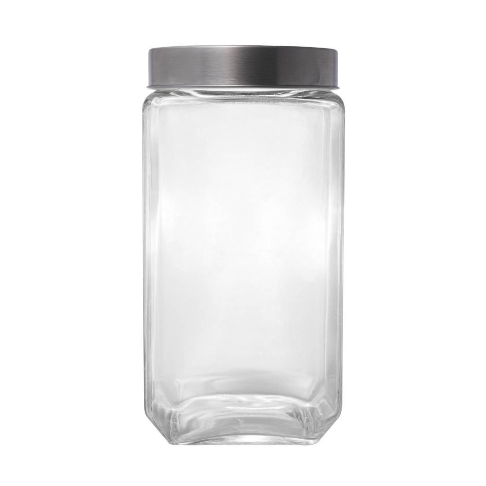 Pote de Vidro com Tampa Gastro Prateada 2,2L - Lyor