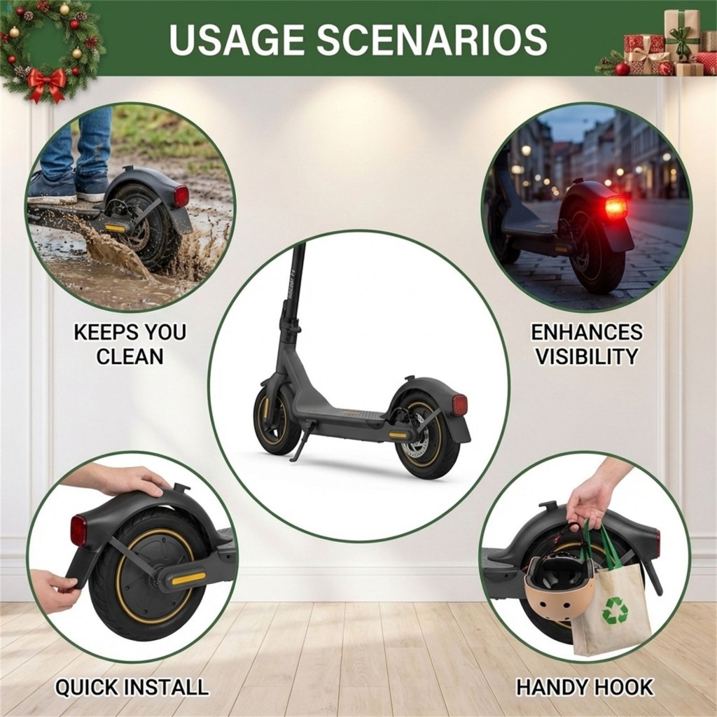 Gancho Traseiro Com Luz De Suporte Para Acessórios De Scooter NINEBOT F2