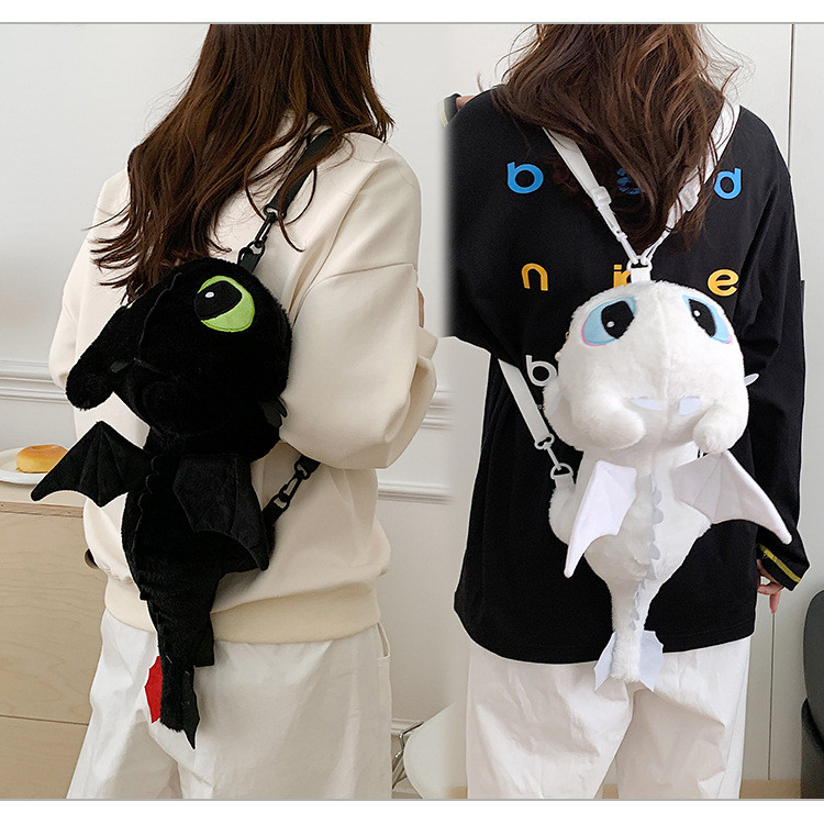 Mochila de Pelúcia do Desenho Animado Desdentado, Como Treinar Seu Dragão, para Meninas, Bolsa Transversal de Ombro Únic