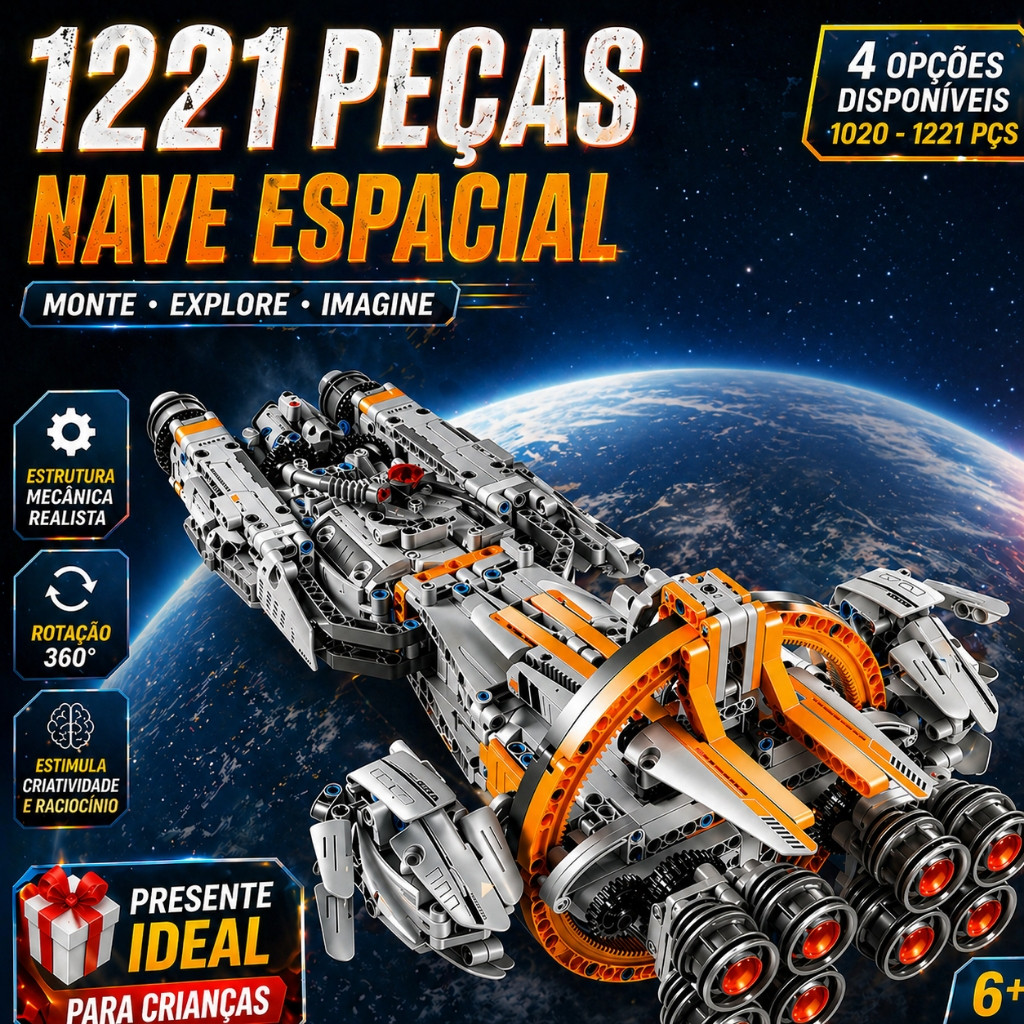 1221 Pçs Blocos de Montar Brinquedos de Construção Nave Espacial Modelo DIY Educativo Presente de Natal para Crianças