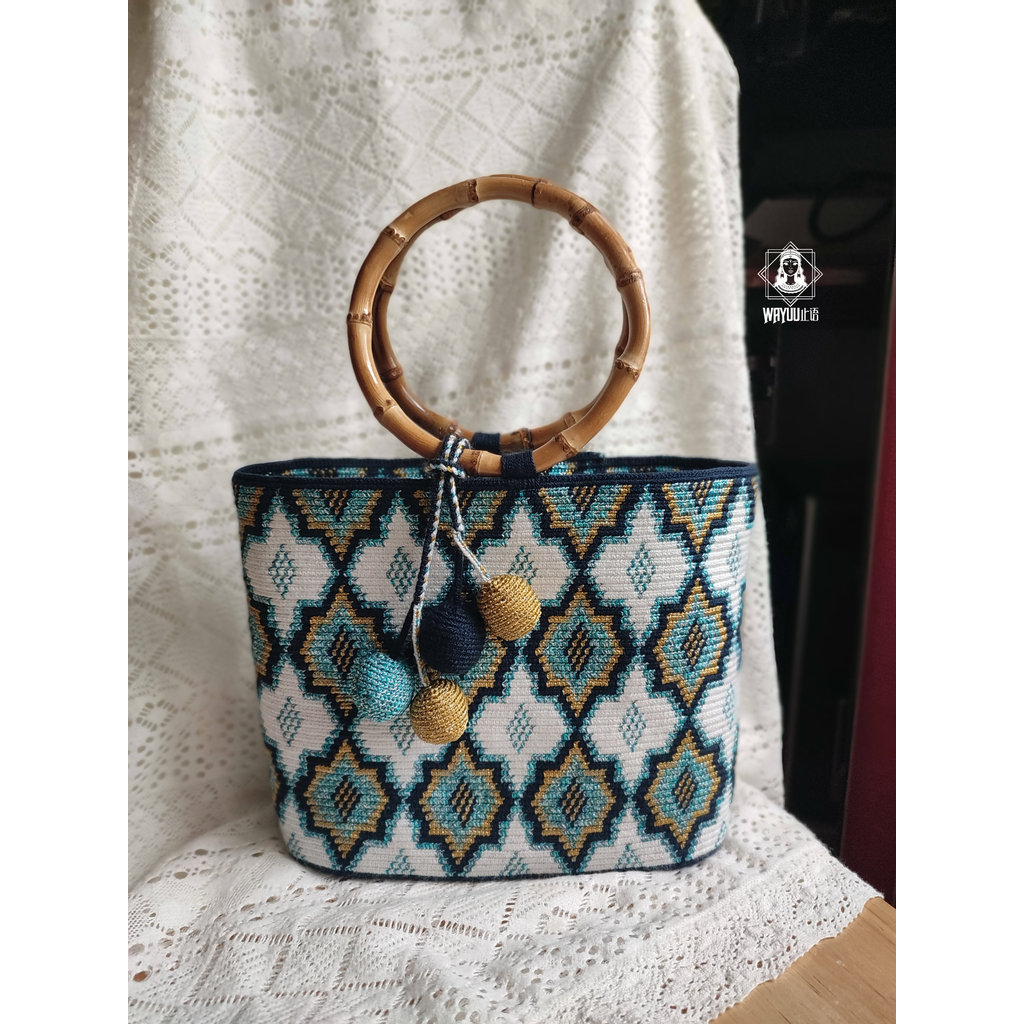 Requintado azul wayuu bolsa de fio único saco de Material DIY colômbia Original importado Wayu linha linha linha Premium