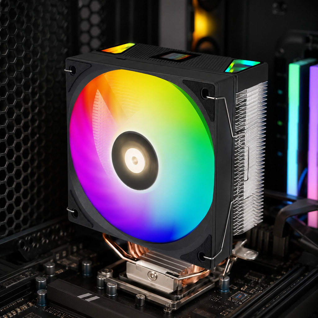 Cooler Para Processador Gamer LED 120mm 1500RPM Dissipador Intel AMD Silencioso G-VR357