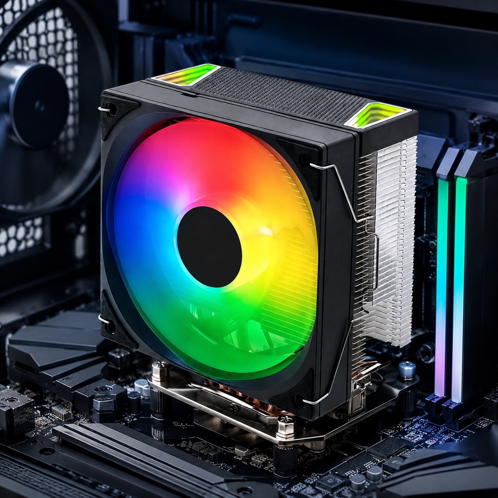 Cooler Para Processador Gamer LED 120mm 1500RPM Dissipador Intel AMD Silencioso G-VR357