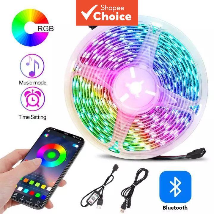Fita de LED Flexível USB RGB 5050 SMD – para Decoração de Quarto, Sala de Estar, Lâmpada Noturna