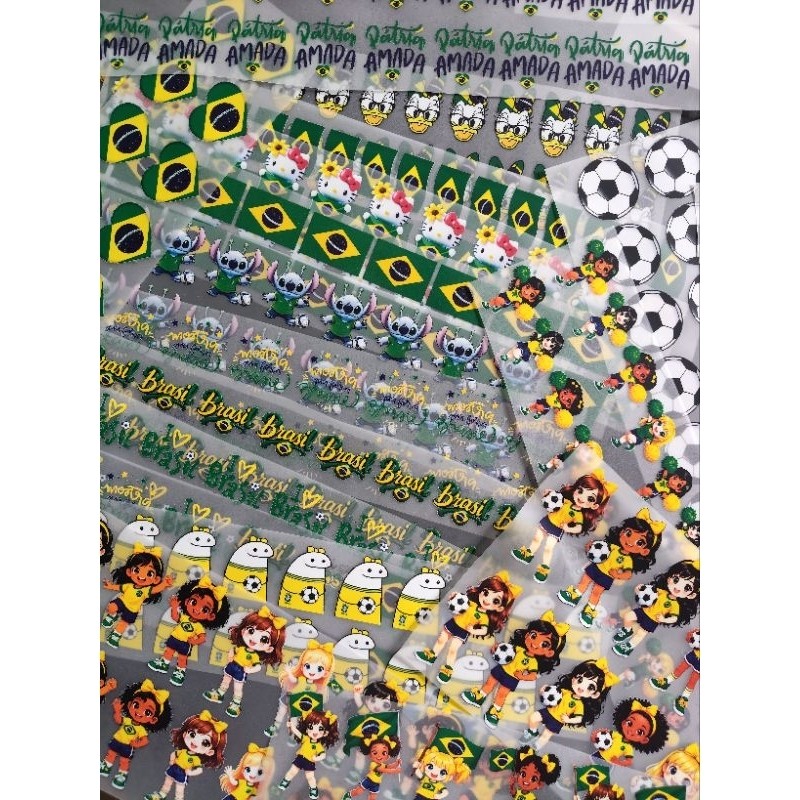 16 Estampa termocolante Brasil copa para tecidos aplicar com seu o ferro de passar 3 centímetros de altura. ADESIVO PERM