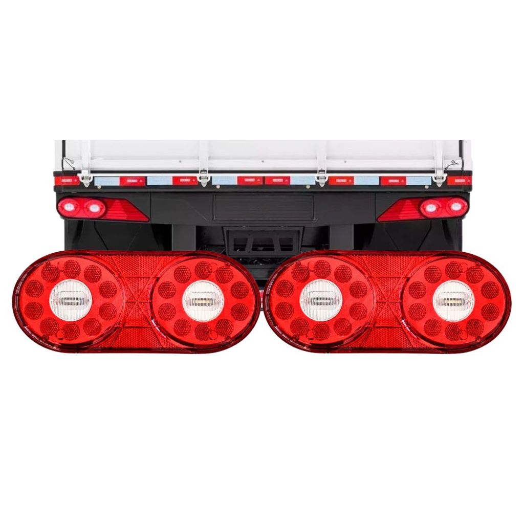 Par Lanterna Traseira Refil Modulo Implementos Led Carreta Randon Após 2013 Bivolt 12V/24V