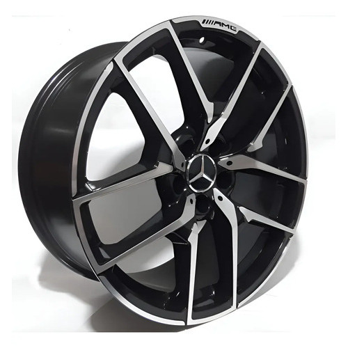 Par de Rodas Amg Aro 19 5x112 Mercedes Benz Bar C180 A200 Preto Diamantado 2 Unidades