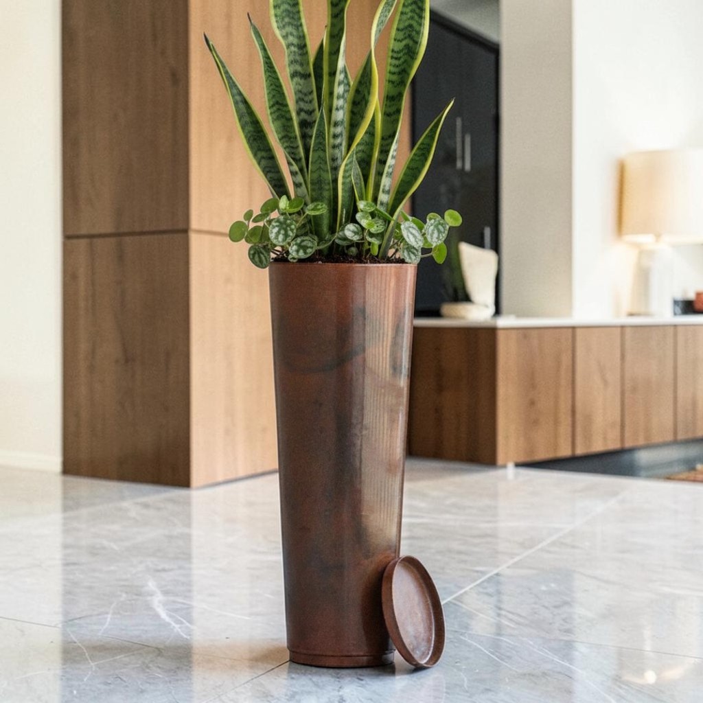 Vaso Decorativo Ibiza Luxo 72×26 Grande Moderno Marmorizado