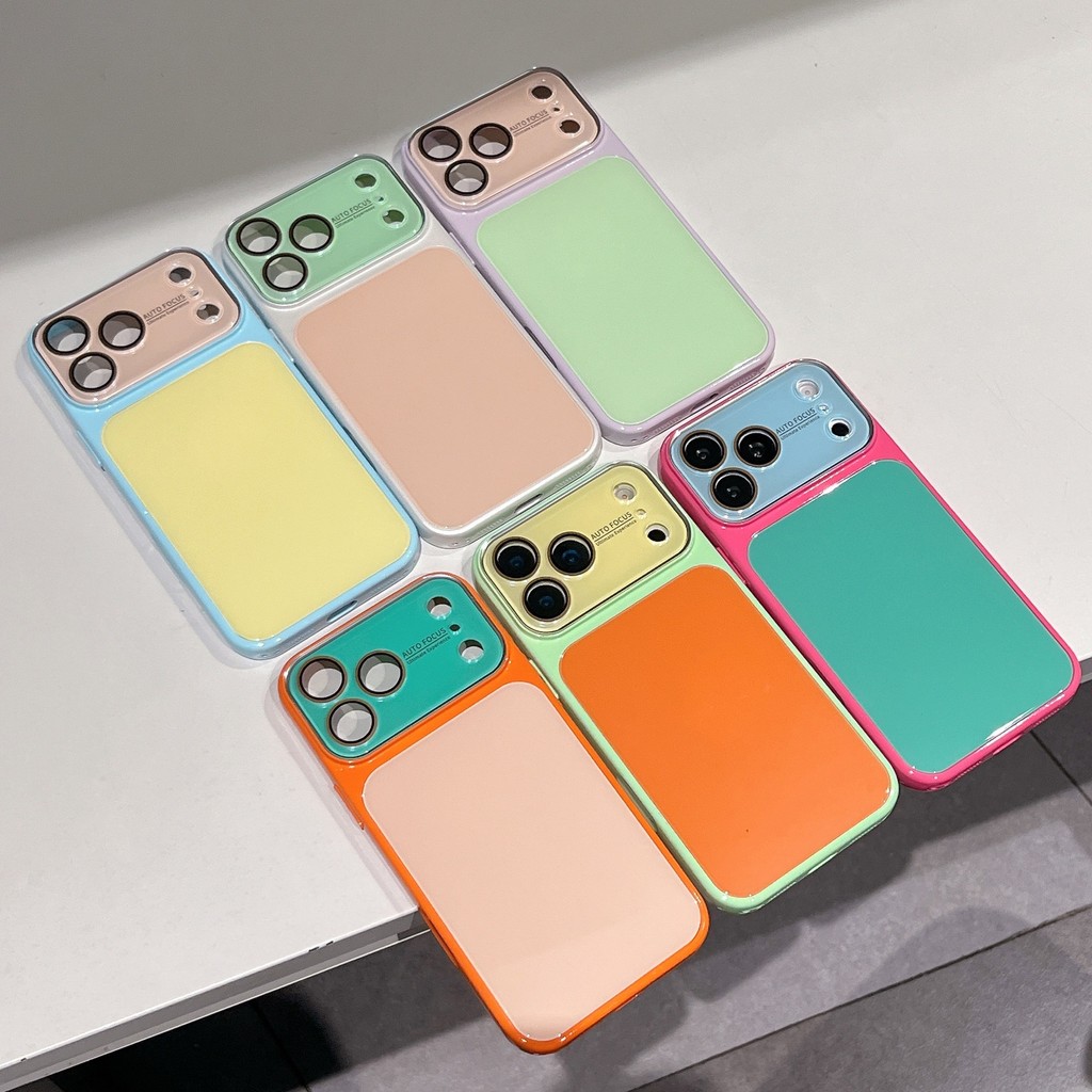 Palha palha para Iphone 17 Promax 13 14 15 16 inclui Pro Max capa protetora para celular dopamina contraste cor vidro im