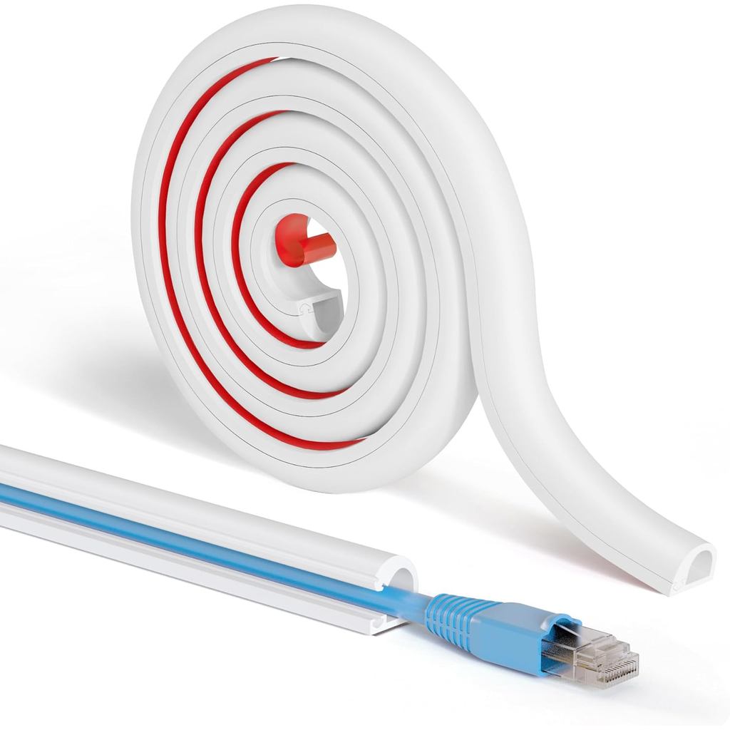 Esconde-Cabos de Parede de 39", Capa de Silicone Macio para Cabos de TV, Esconde-Cabos Autoadesivo para Ocultar Fios ao