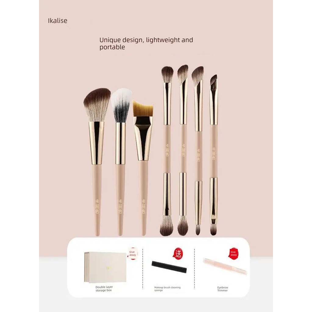 kit pincel maquiagem profissional kit pincel maquiagem Carliss 7 Conjunto de pincéis de maquiagem dobrável Caixa Pincel