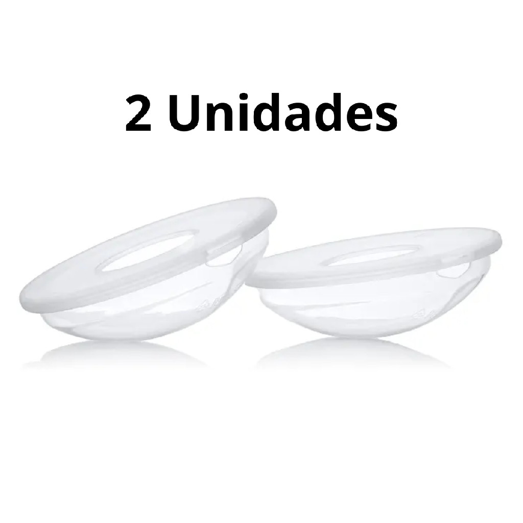 2 Coletores De Leite Materno Concha De Amamentação Base Silicone Protetoras Bico Seios Confortavel