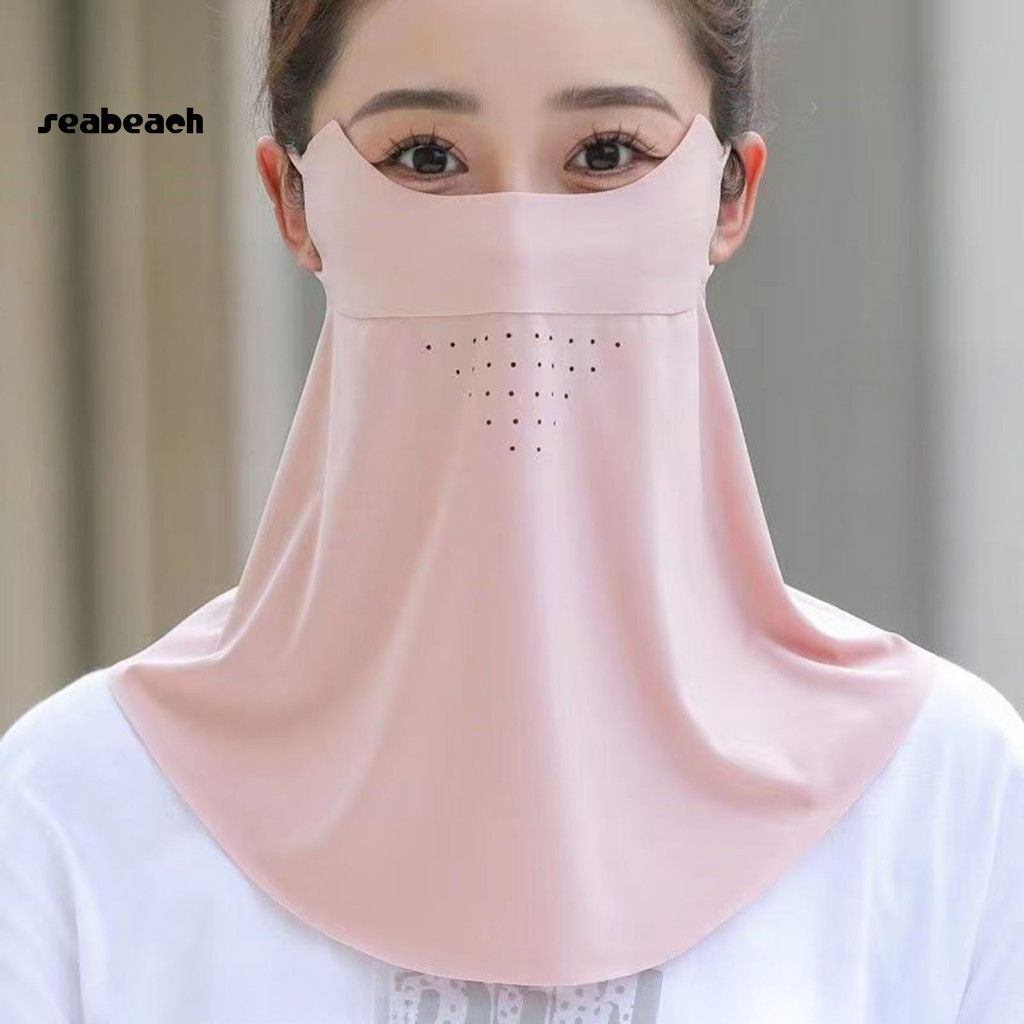 Uv Protection Face Mask Ice Silk Sunscreen for Women – Breathable Full Neck Lightweight Sun Shield for Outdoor Summer