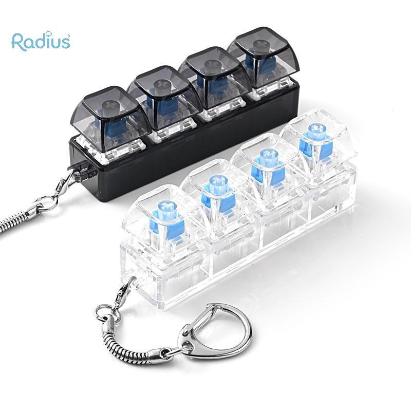 Raio Alívio Do Estresse Brinquedo 4 Botão Teclado Chaveiro Fidget Com Luzes Portátil Sensorial Gadget Para Crianças Adul
