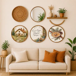 Kit 3 Placas Decorativas Farmhouse Campo e Simplicidade