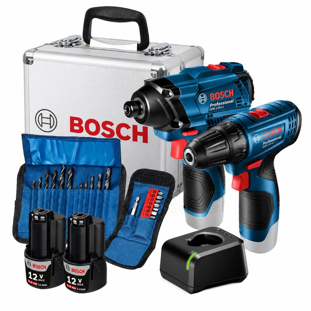 Kit Bosch Chave de Impacto GDR 120-LI + Parafusadeira GSR 120-LI com Maleta