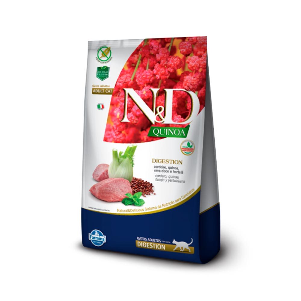 Ração N&D Quinoa Gatos Adultos Digestivo Cordeiro 0,4kg Farmina Premium