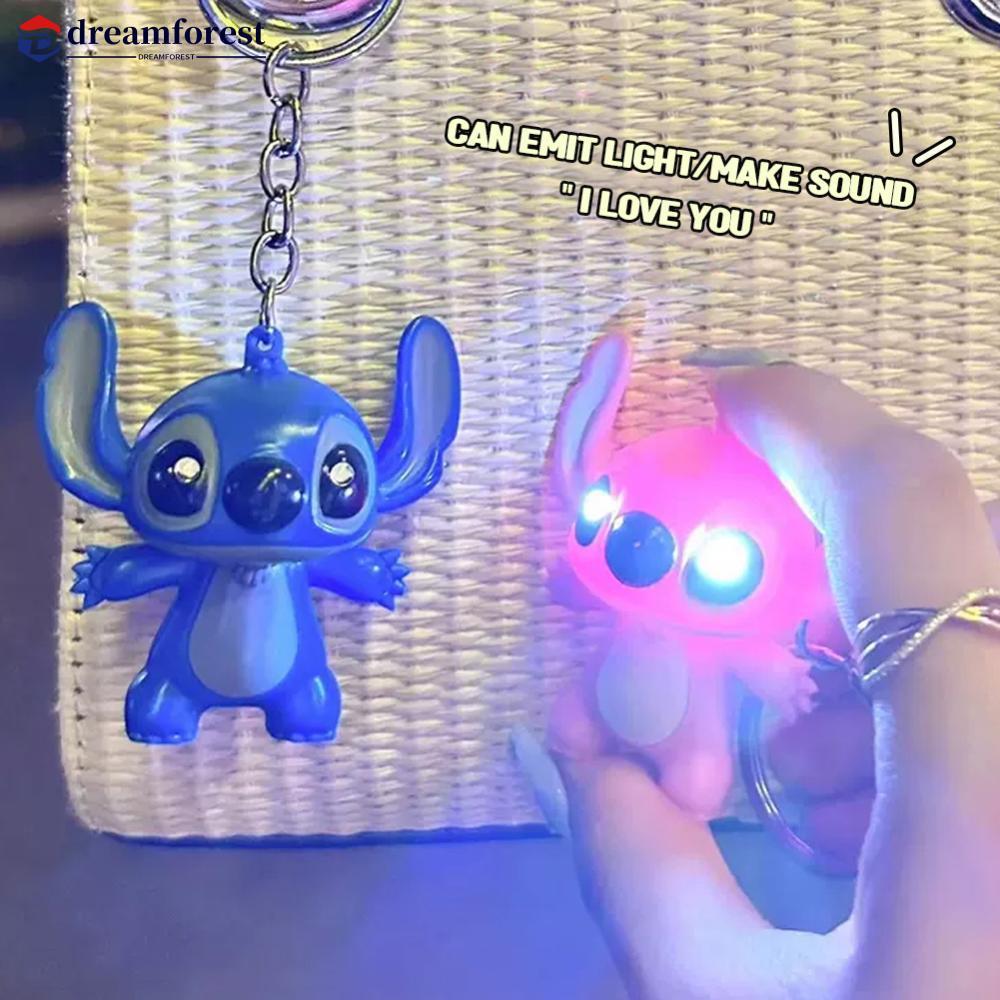 DREAMFOREST Diga Que Eu Te Amo Som Chaveiro Com Luz LED Dos Desenhos Animados Mochila Decoração Do Carro Pingente Boneca