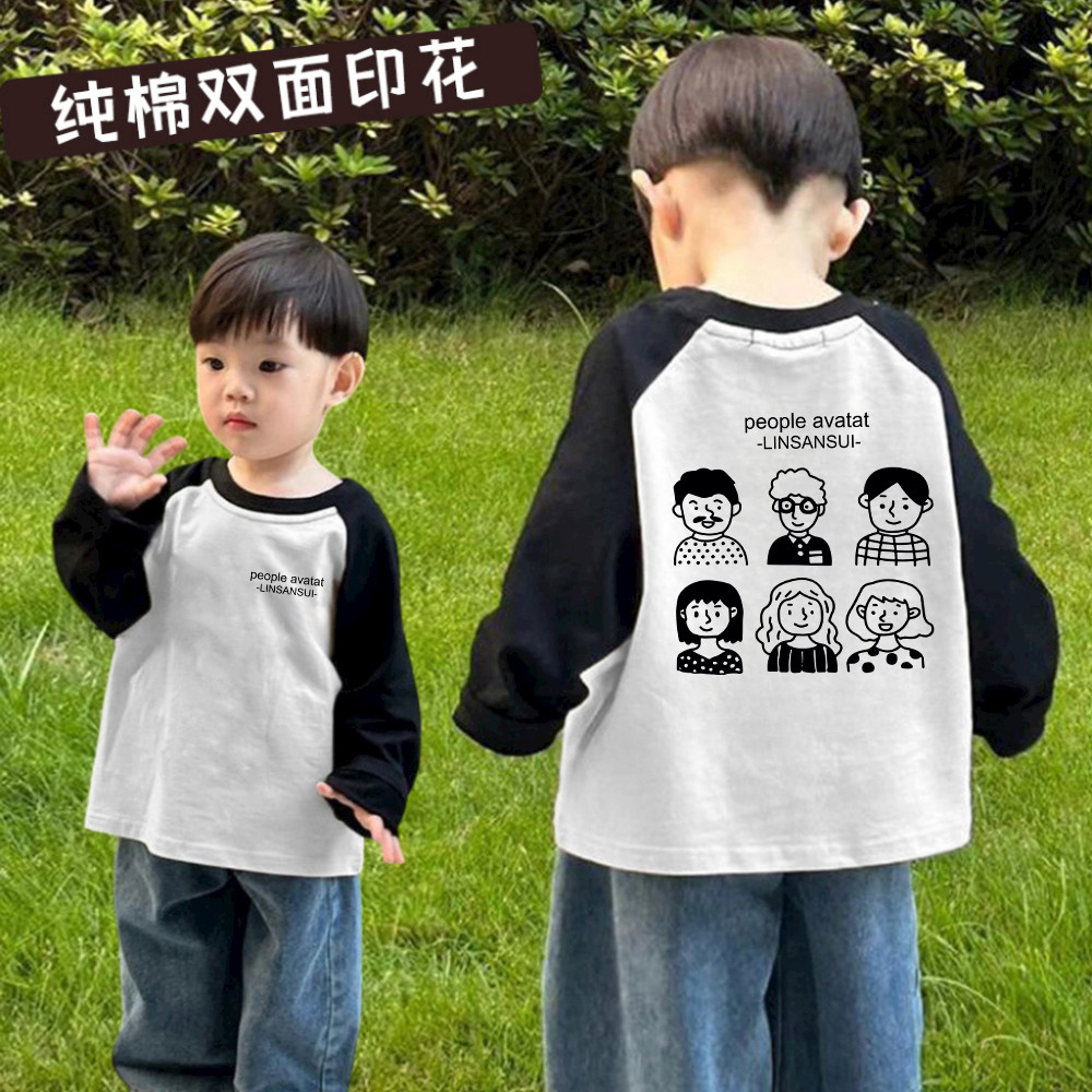 Crianças de manga comprida camiseta meninos dos desenhos animados Street Wear primavera outono estilo fino médio pequeno