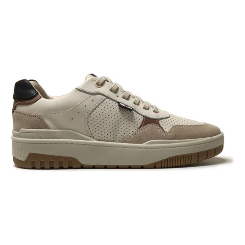 Sapatênis Masculino Ferracini Off White Original Ref 7402-683 Couro Calce Fácil Durável Confortável