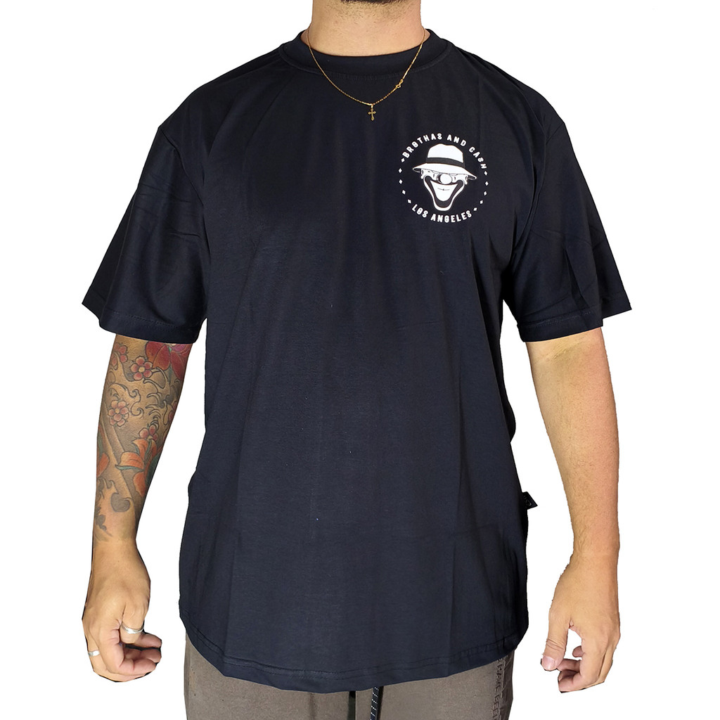 Camiseta Brothas And Cash Los Angeles Guadalupe Preto BRO-288