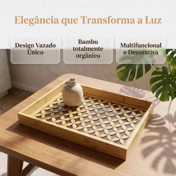 Bandeja Decorativa Bandeja Espelhada Arabesco Dourada Retangular Porta Perfume Para Lavabo