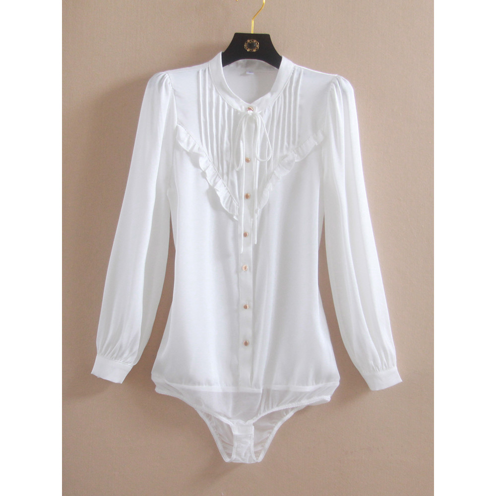 Camisa branca feminina 2023 primavera outono novo estilo redução de idade bonito estilo ocidental pequena camisa Design 