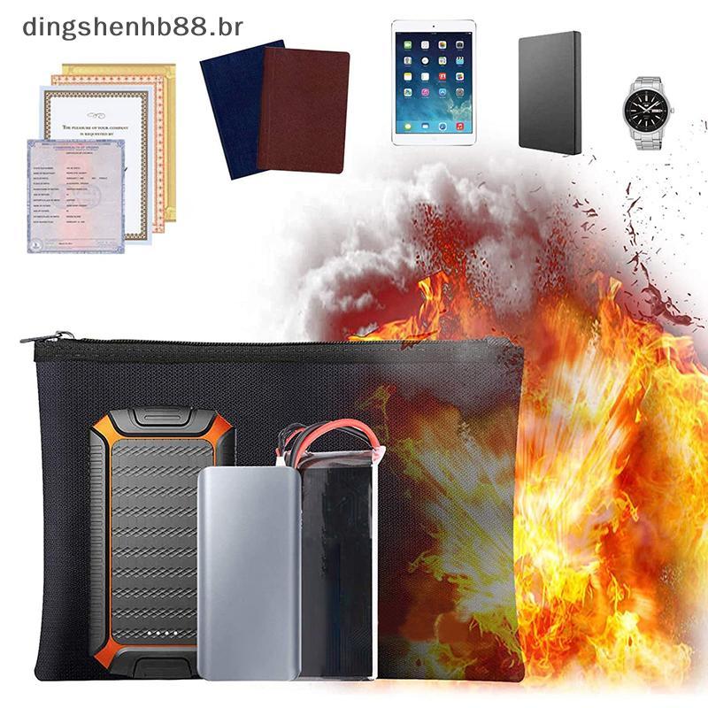 DIBR Saco De Documentos À Prova De Fogo Sacos De Dinheiro D'água Bolsa De Armazenamento Segura Com Zíper Suporte De Enve