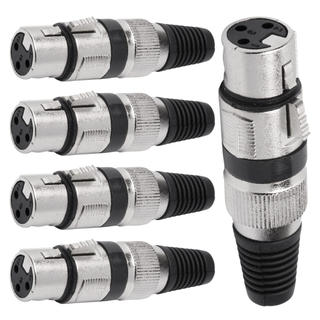 Conector Xlr Femea Linha Preto Corpo Metalico Storm 05 Unidades