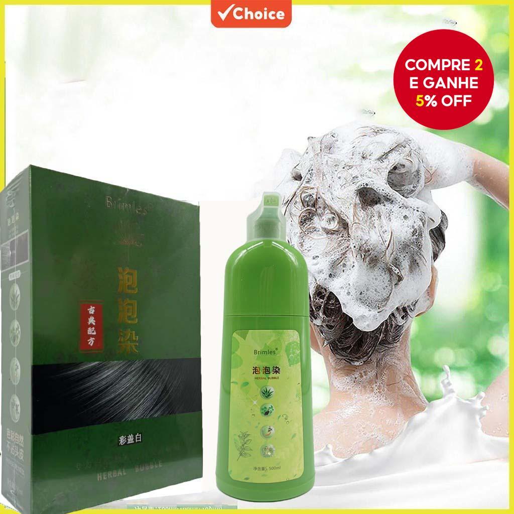 Shampoo Colorante Herbal 3 Em 1 com Condicionador e Essência Vegetal para Tingimento de Cabelo