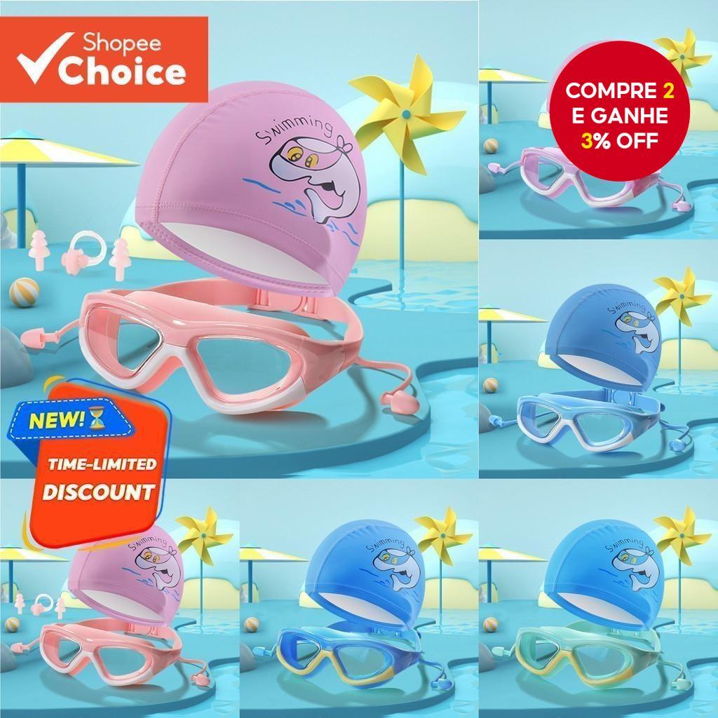 Conjunto De Óculos De Natação Infantis Com Tampas De Silicone Proporcionando Visão Clara À Prova D'água E Antiembaçante