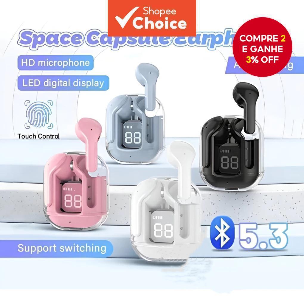 Fones de ouvido Bluetooth sem fio TWS Air31 esportivo redução de ruído mini headset com tela display à prova d'água
