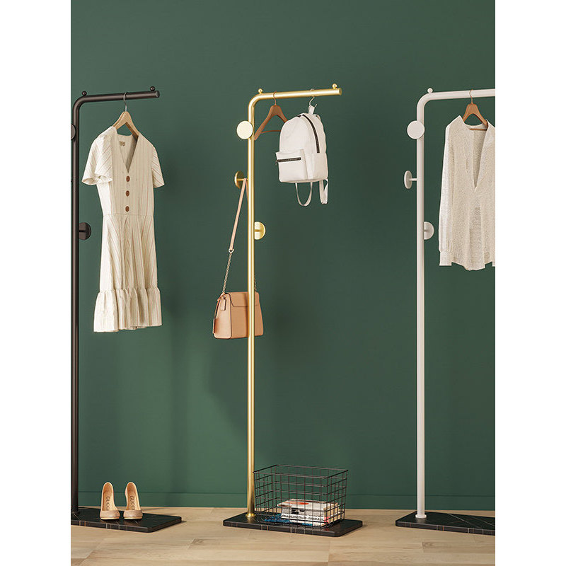 Cabide do chão ao teto quarto luz móvel luxo simples cabide de roupas único pólo cabide pequeno doméstico interior