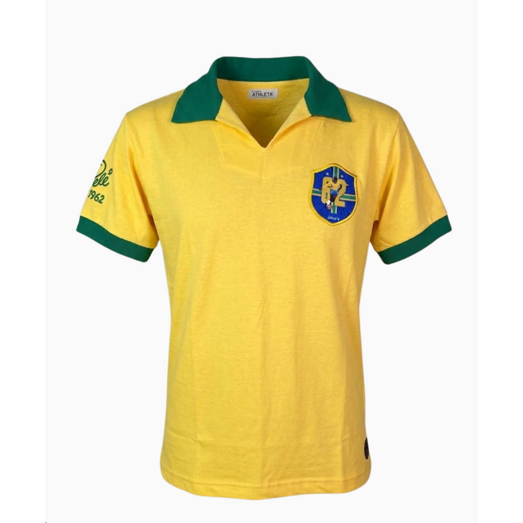 Camisa Retro Athleta Pelé 1962 - Amarela