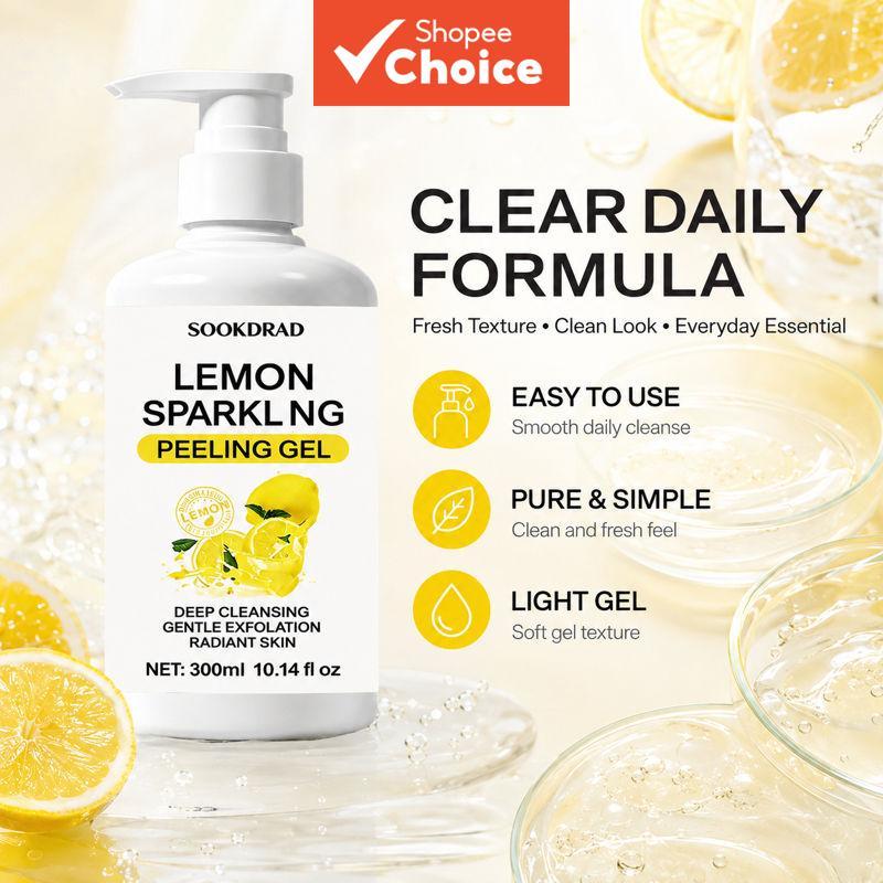 Gel Esfoliante de Limão, Ilumina a Pele, Minimiza os Poros, Pele Oleosa, Rotina Matutina