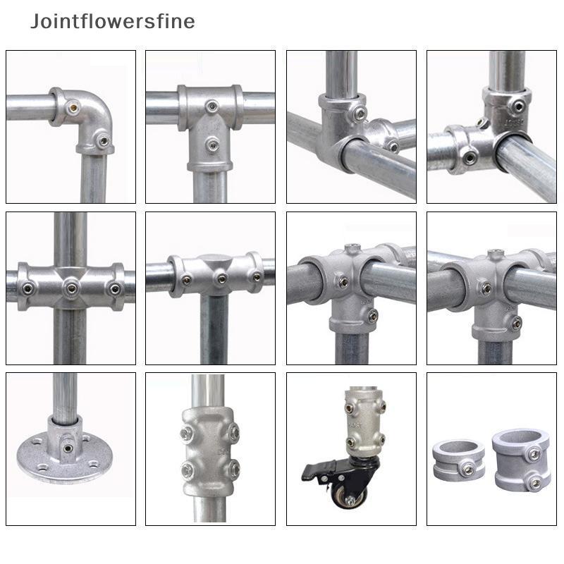 JTFF 25MM Conector De Liga De Alumínio Cotovelo T Base Plana Tridimensional Encaixe Conexão Fixador Tubo De Aço Peças De