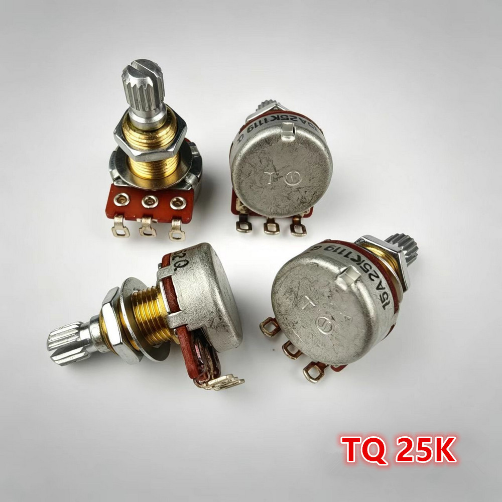 1 Peça Potenciômetro De Eixo De Latão A25K (Pote) Para Guitarra Elétrica Baixo Captador Ativo TQ 25K