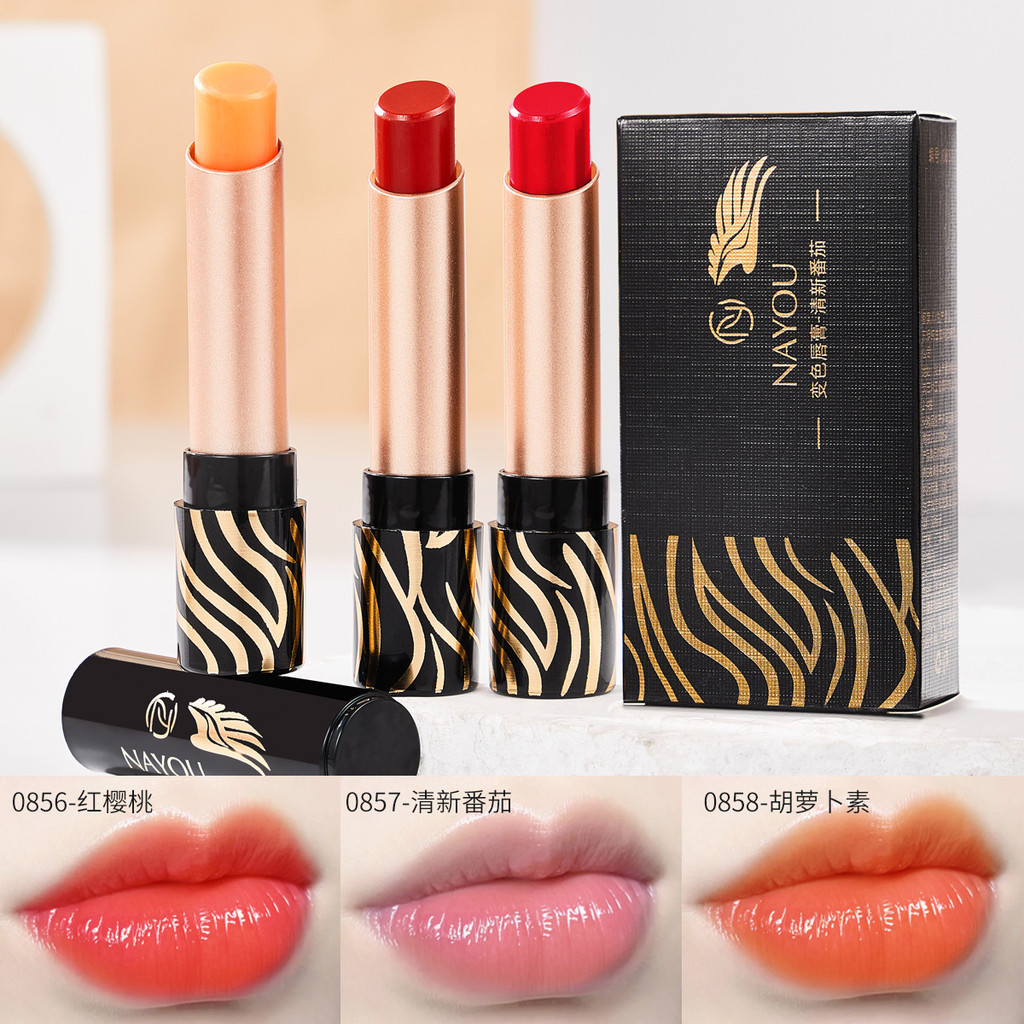 Bálsamo labial que muda de cor, cereja vermelha, hidratante, batom antiaderente, mil pessoas, mil mil mil