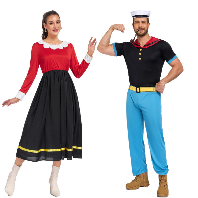 Halloween novo estilo animação Popeye Bobby traje Cosplay casal estilo marinheiro traje desempenho traje