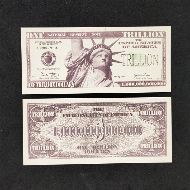 Estátua americana da liberdade 1000 bilhões de moedas notas moedas estrangeiras grande valor facial coleção notas divert