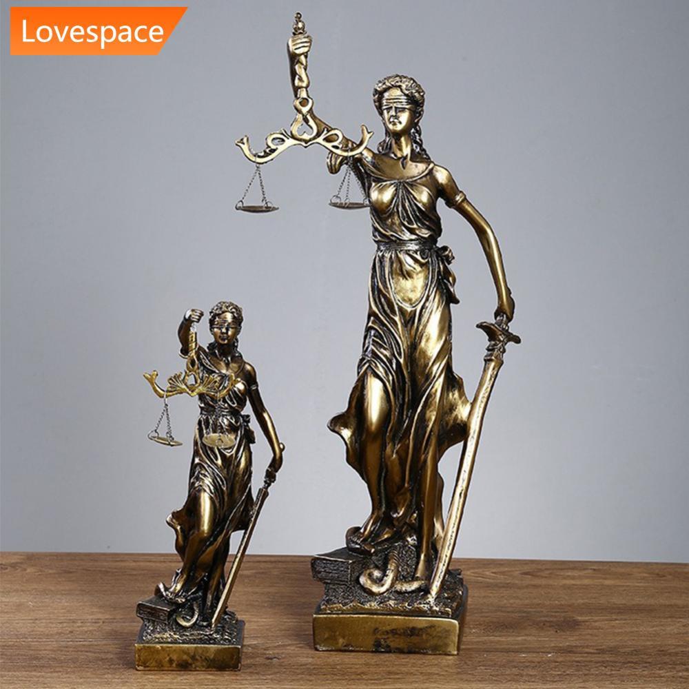 LS-STORE Deusa Clássica Da Justiça Themis Estátua Senhora Escultura Escalas De Ornamento De Resina Estudo De Direito Dec