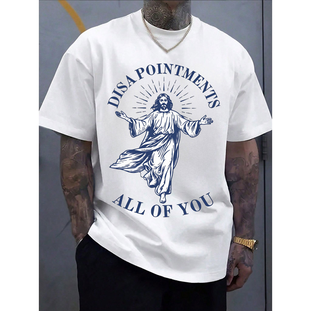 [Camiseta Premium em Algodão Puro]CC Oversized Camiseta Masculina e Feminina, Estilo Religioso, Streetwear, Em Algodão 1