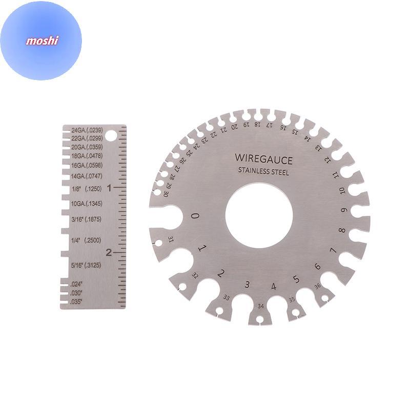 MOSHI 0-36 Rodada AWG SWG Medidor De Fio Thiness Régua Diâmetro Ferramenta Aço Inoxidável De Inspeção De Soldagem BR